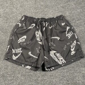 Nike Sportswear Essential Woven Mesh Lined Shorts Mens XL Swoosh All Over Print